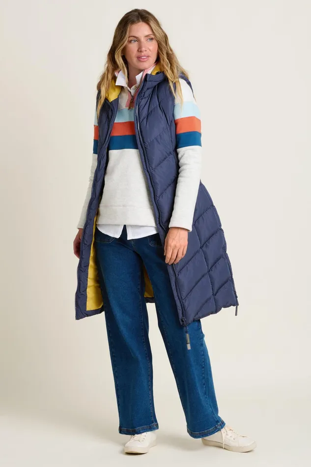 Women Brakeburn Coats And Jackets Navy Peverell Hooded Gilet