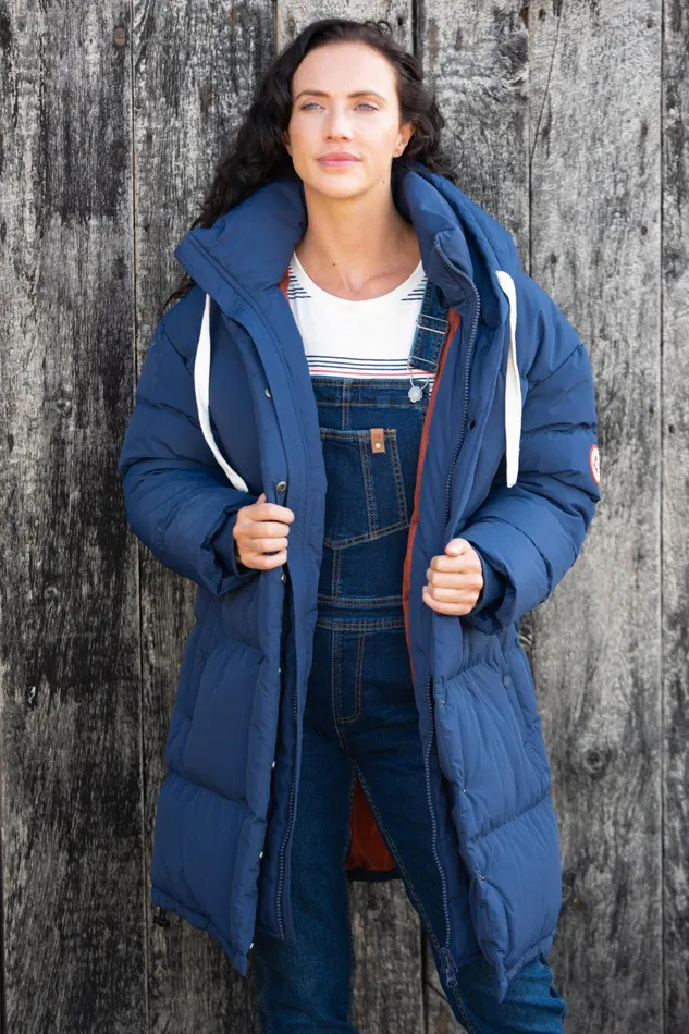 Women Brakeburn Coats And Jackets Navy Weatherall Puffer Jacket