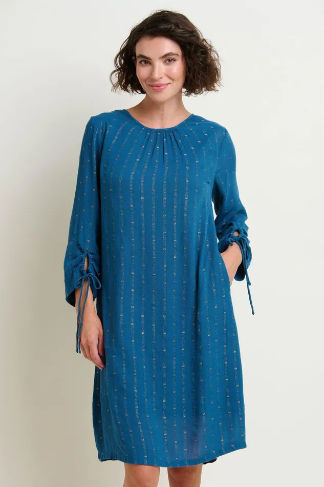 Women Brakeburn Dresses Blue and Gold Sparkle Ivy Dress