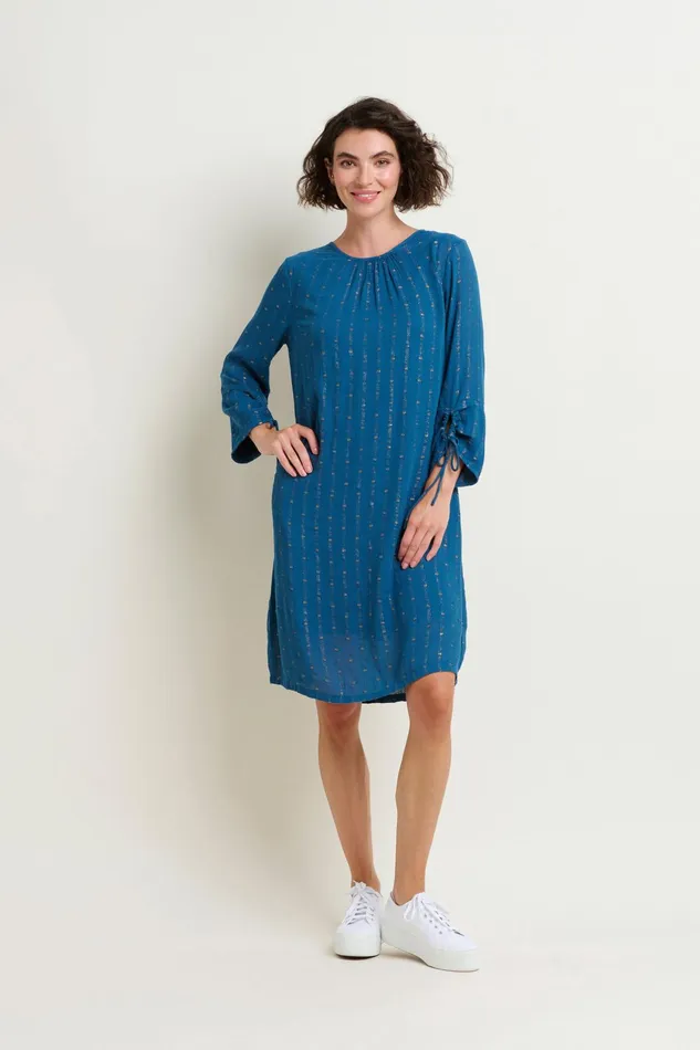 Women Brakeburn Dresses Blue and Gold Sparkle Ivy Dress