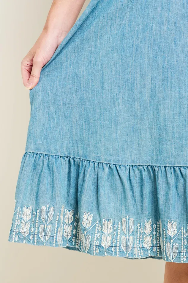 Women Brakeburn Dresses Blue Darla Midi Dress