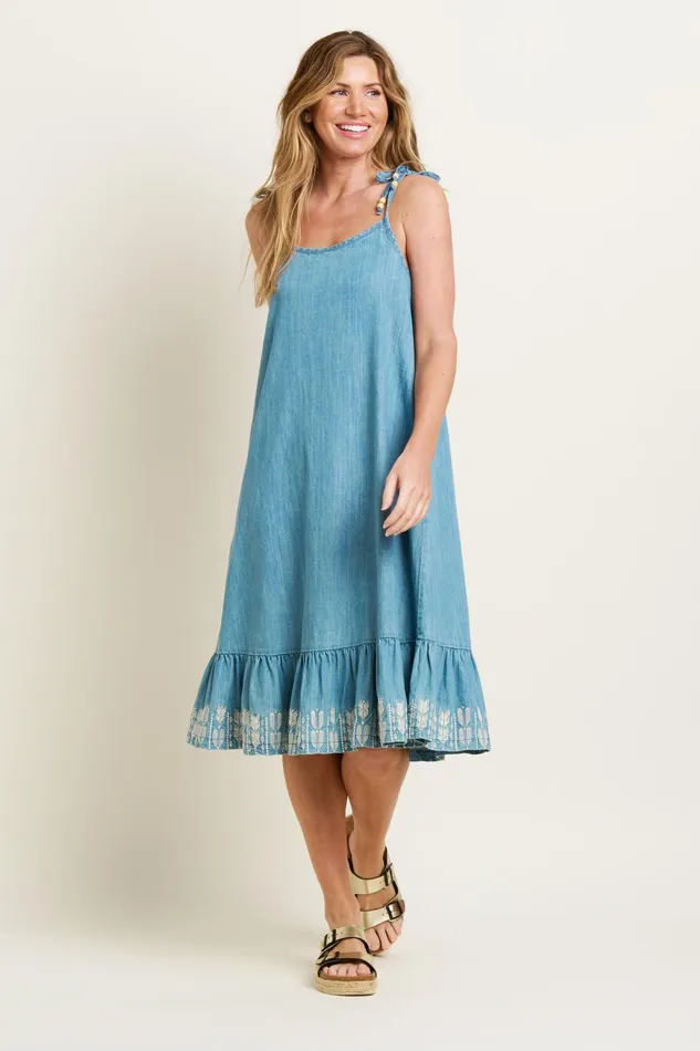 Women Brakeburn Dresses Blue Darla Midi Dress