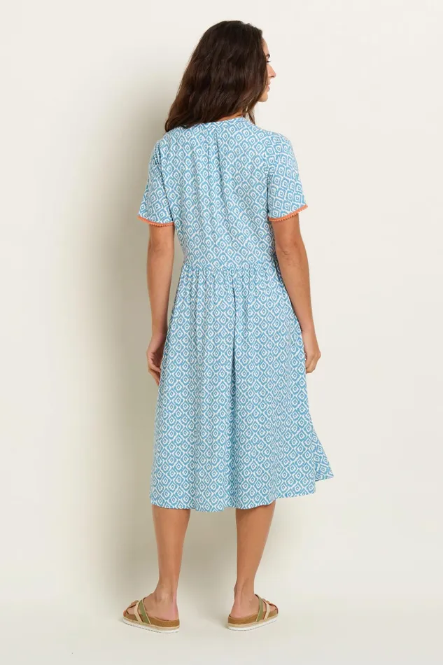 Women Brakeburn Dresses Blue Yasmin Blue Midi Dress