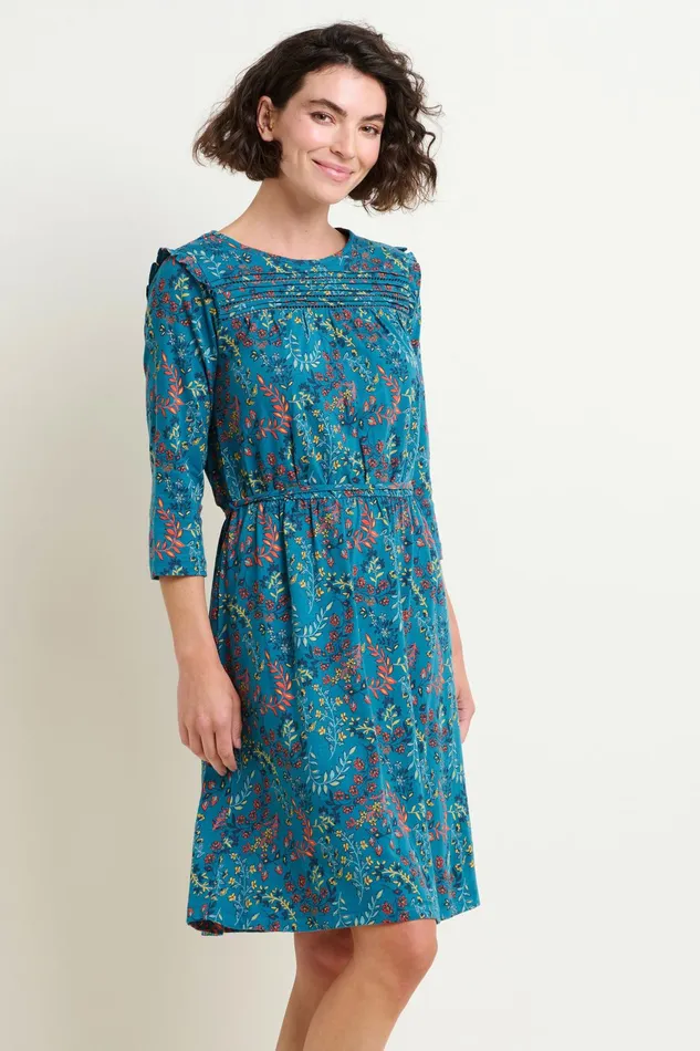 Women Brakeburn Dresses Teal Uma Floral Print Paisley Dress