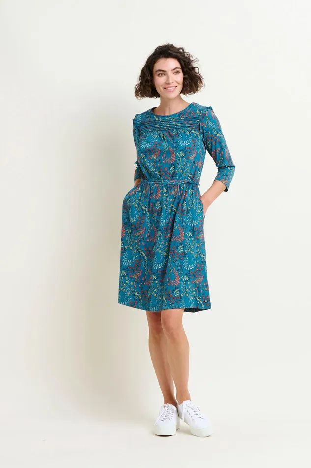 Women Brakeburn Dresses Teal Uma Floral Print Paisley Dress