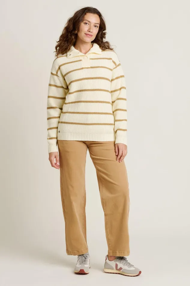 Women Brakeburn Knitwear Cream Knitted Button Neck