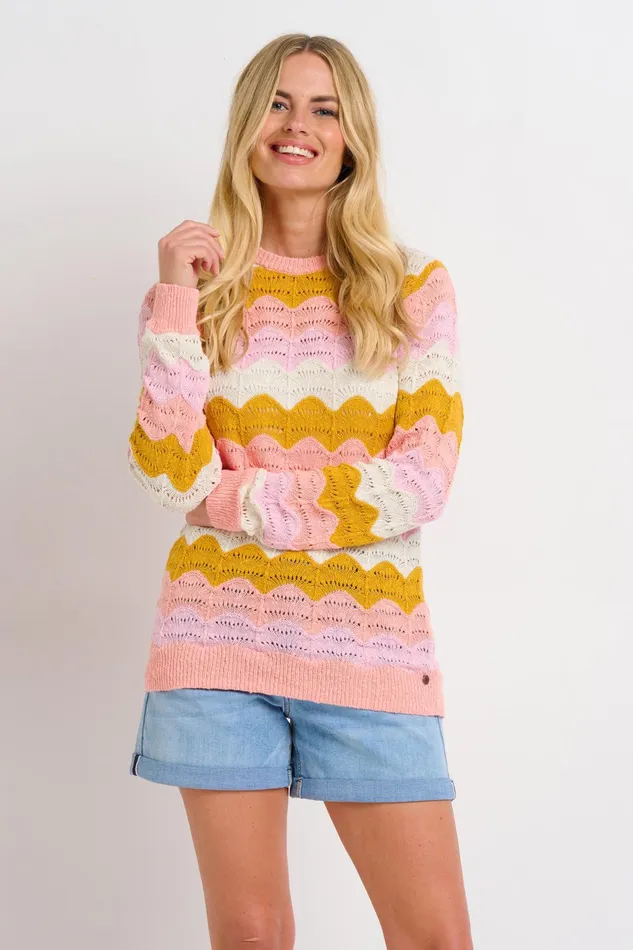 Women Brakeburn Knitwear Pointelle Wave Crew Neck