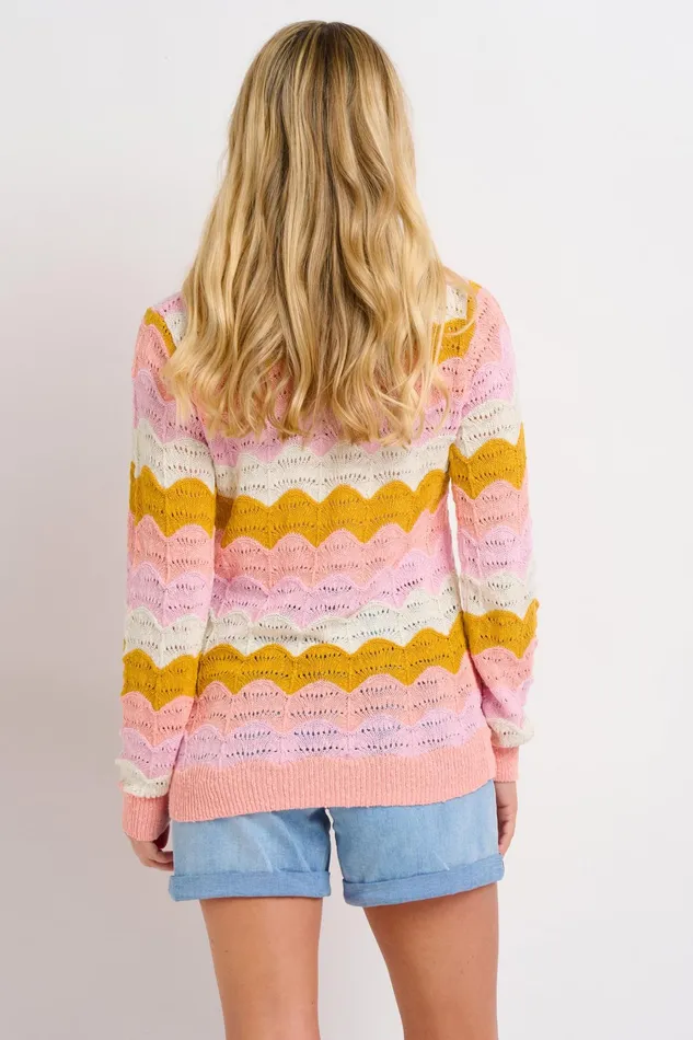 Women Brakeburn Knitwear Pointelle Wave Crew Neck