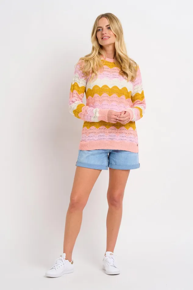 Women Brakeburn Knitwear Pointelle Wave Crew Neck