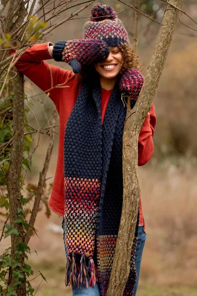 Women Brakeburn Scarves Multicolour Chunky Space Dye Scarf
