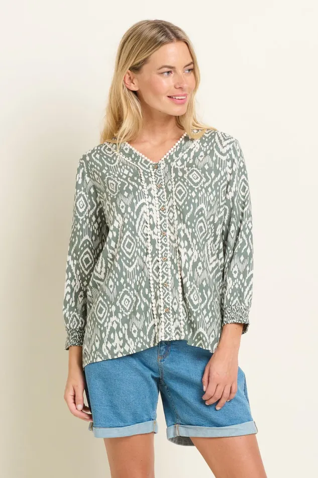 Women Brakeburn Shirts Green Orla Blouse