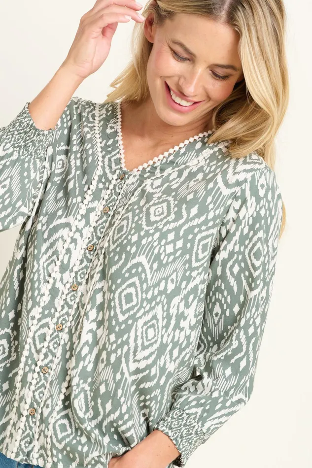Women Brakeburn Shirts Green Orla Blouse