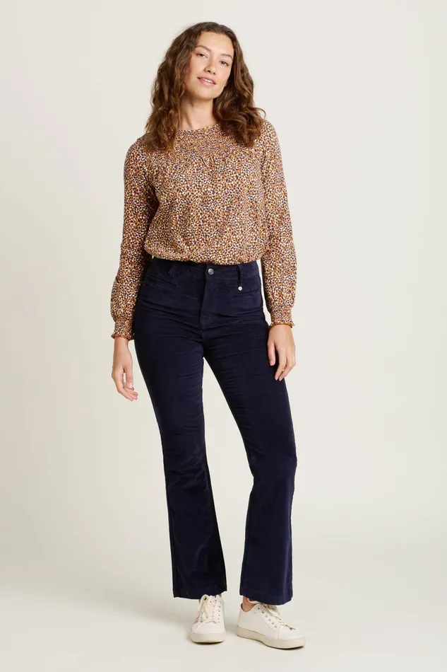 Women Brakeburn Trousers Skirts and Shorts Navy Flare Cord Trouser