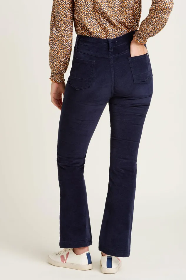 Women Brakeburn Trousers Skirts and Shorts Navy Flare Cord Trouser