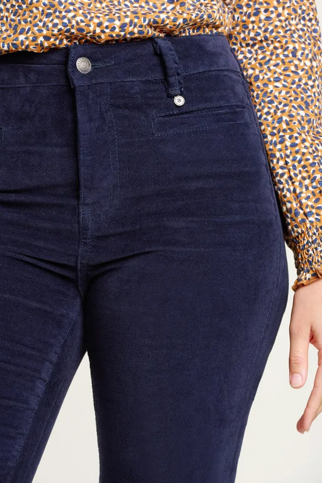 Women Brakeburn Trousers Skirts and Shorts Navy Flare Cord Trouser