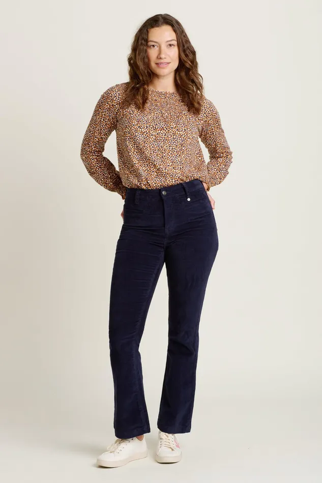 Women Brakeburn Trousers Skirts and Shorts Navy Flare Cord Trouser