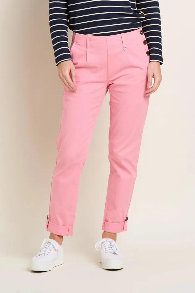 Women Brakeburn Trousers Skirts and Shorts Pink Button Side Trouser