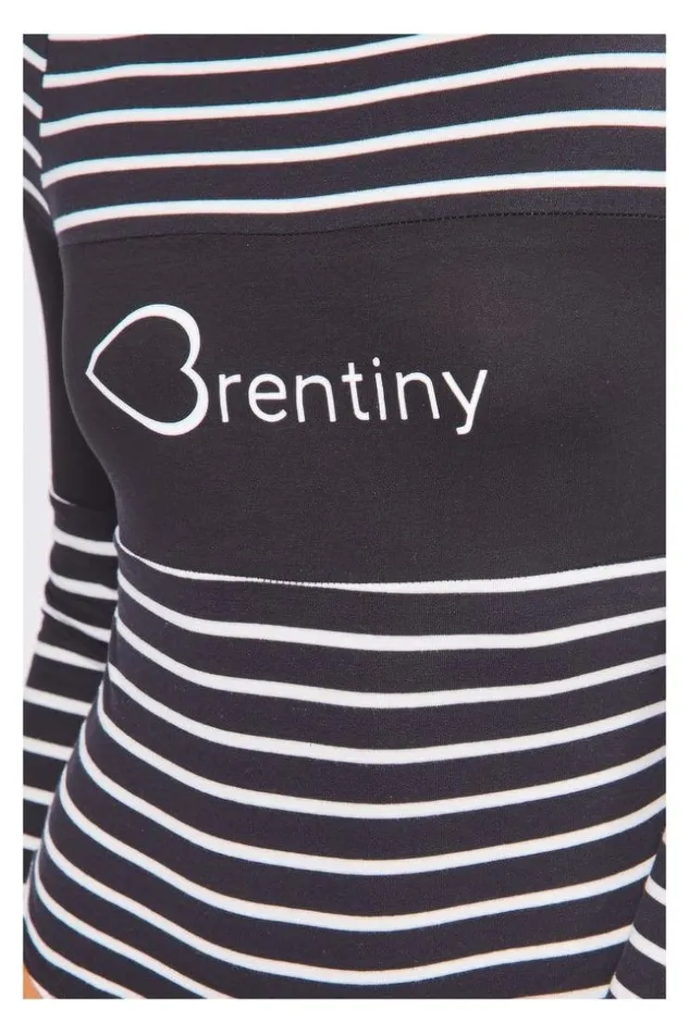 Women Brentiny Black And White Striped Bodysuit Black Brentiny Paris Bodies