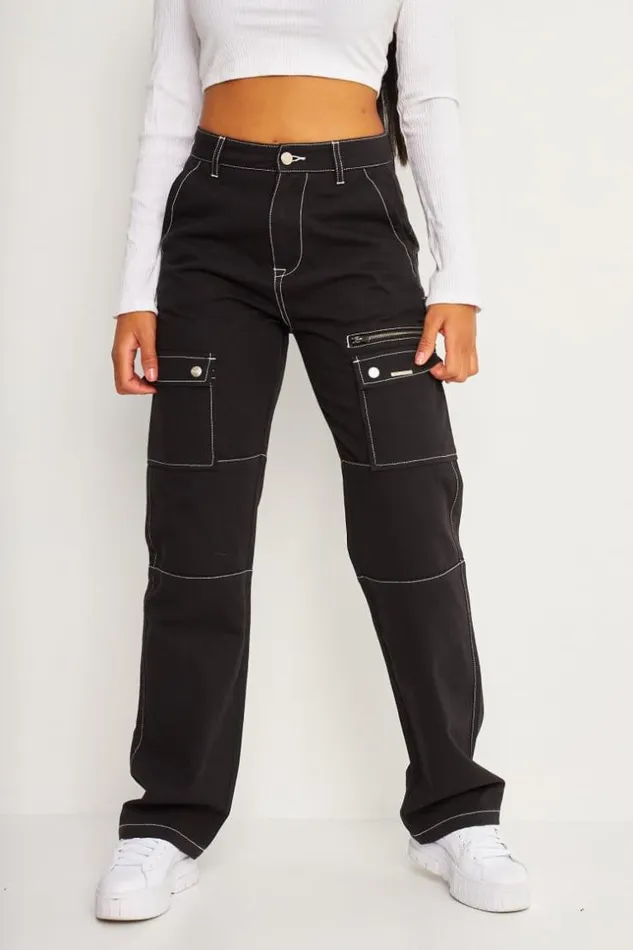 Women Brentiny Cargo Trousers In Black Black Brentiny Paris Pants