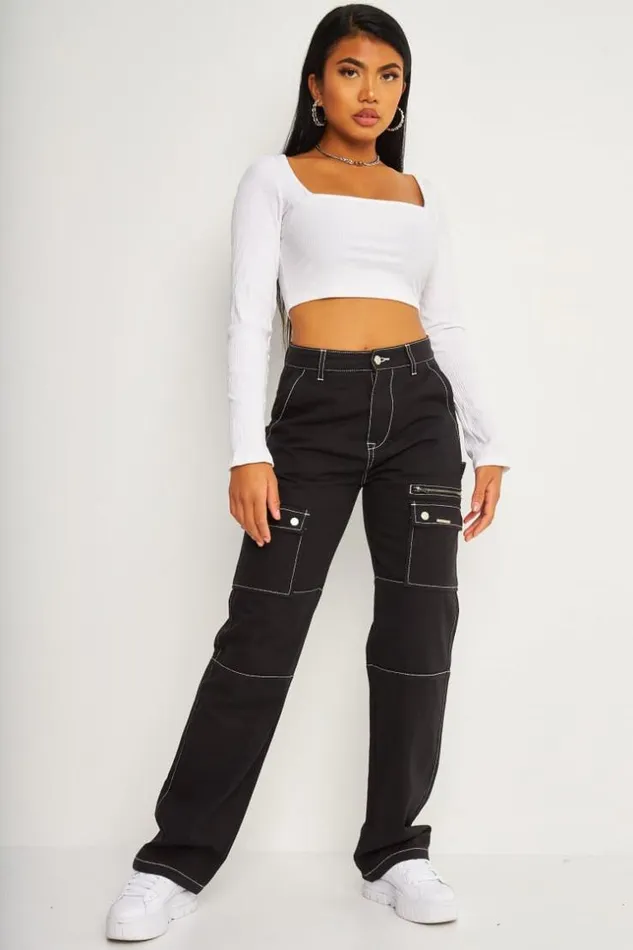 Women Brentiny Cargo Trousers In Black Black Brentiny Paris Pants
