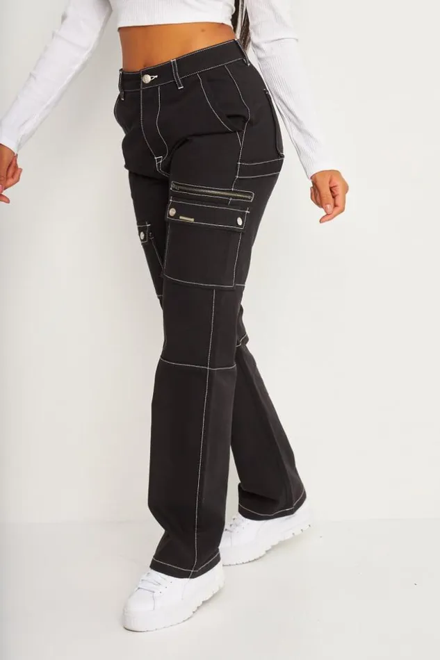 Women Brentiny Cargo Trousers In Black Black Brentiny Paris Pants