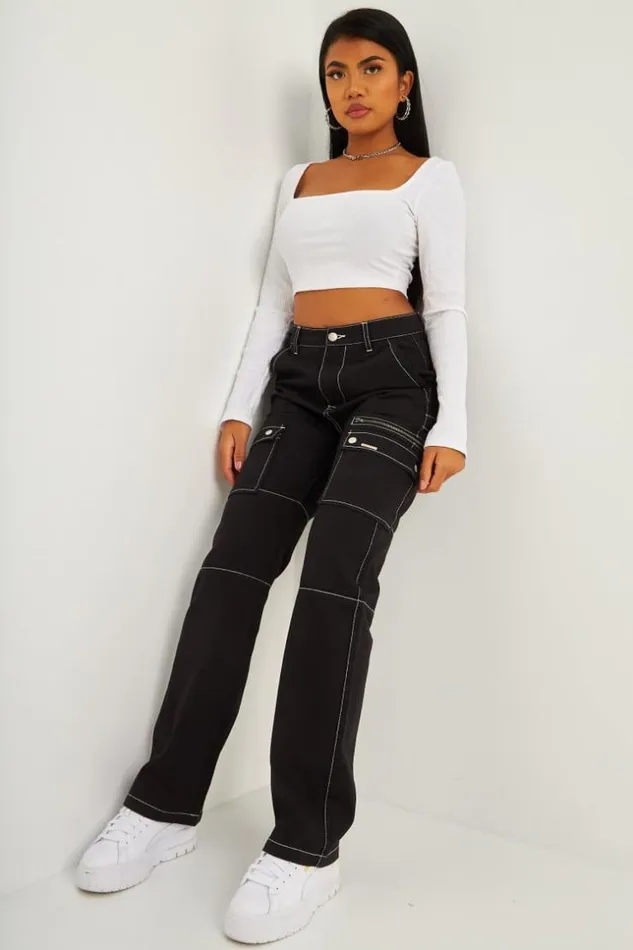 Women Brentiny Cargo Trousers In Black Black Brentiny Paris Pants