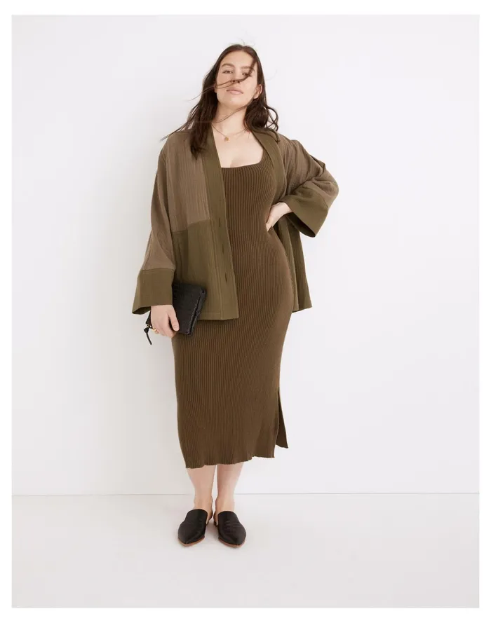 Women Brodale Sweater Tank Dress Kale Madewell Dresses