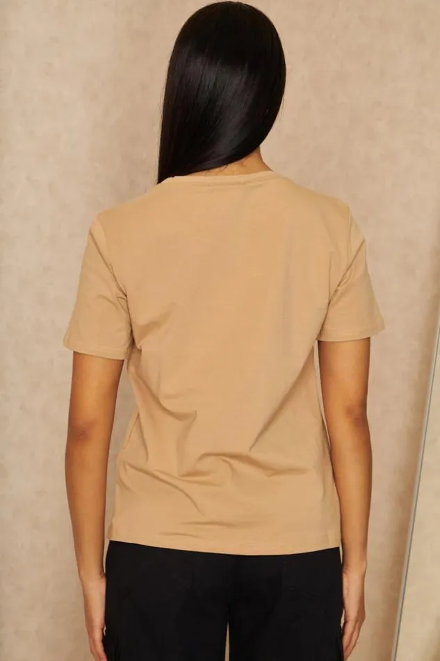 Women Brown 034Rihanna034 TShirt Brown Brentiny Paris TShirts