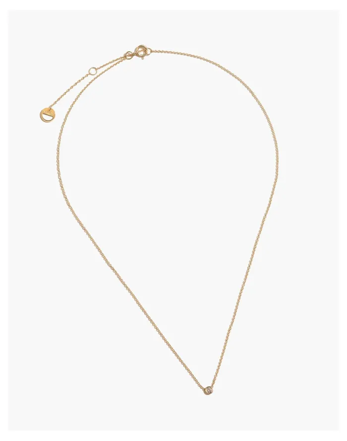 Women BYCHARI DIAMOND SOLITAIRE NECKLACE Gold Madewell Fine Jewelry