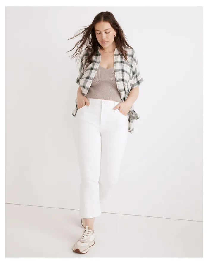 Women Cali Demi Boot Jeans In Pure White Pure White Madewell Jeans