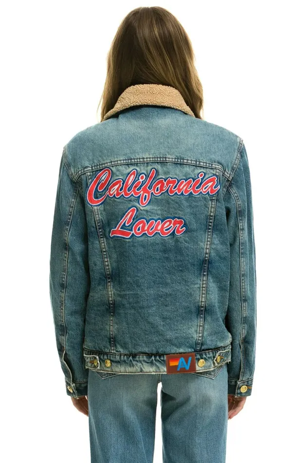 Women CALI LOVER RANCH SHERPA DENIM JACKET 8211 VINTAGE Aviator Nation