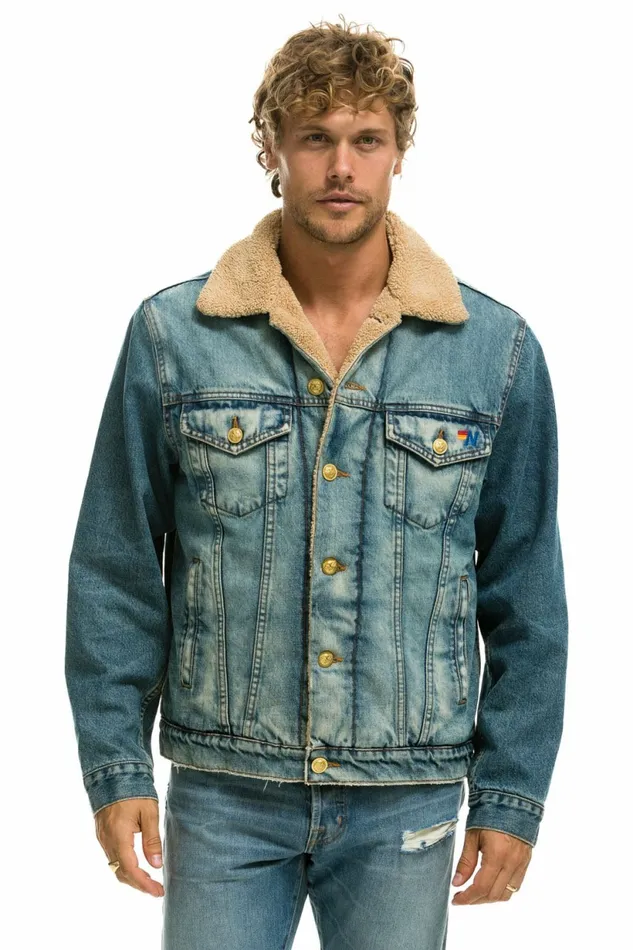 Women CALI LOVER RANCH SHERPA DENIM JACKET 8211 VINTAGE Aviator Nation Women CALI LOVER RANCH SHERPA DENIM JACKET 8211 VINTAGE Aviator Nation