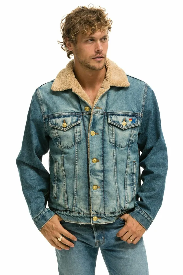 Women CALI LOVER RANCH SHERPA DENIM JACKET 8211 VINTAGE Aviator Nation Women CALI LOVER RANCH SHERPA DENIM JACKET 8211 VINTAGE Aviator Nation
