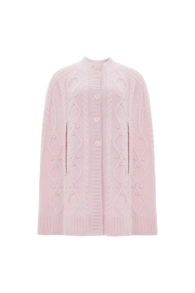 Women Capes Needle and Thread Sylvie Cable Cape Pink