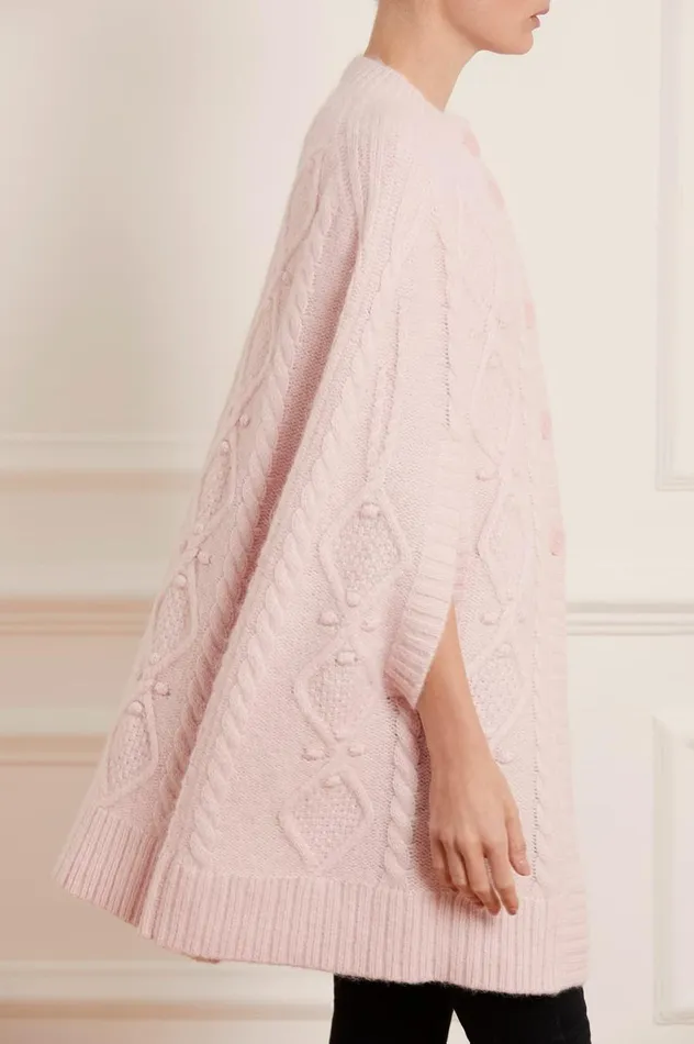 Women Capes Needle and Thread Sylvie Cable Cape Pink
