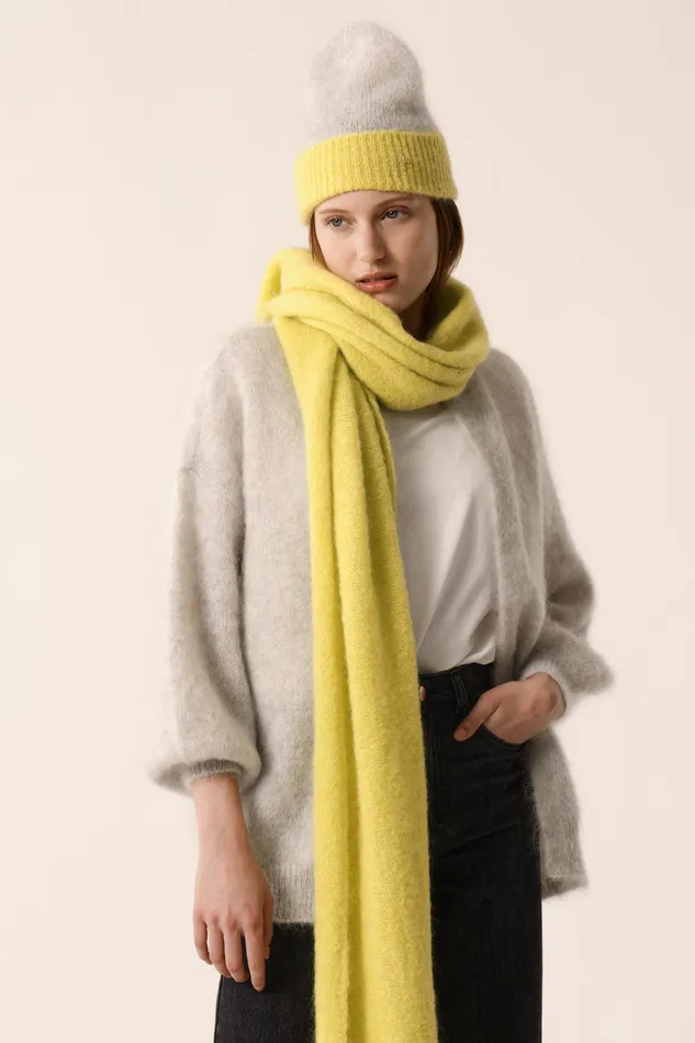 Women Cardigan Altea Gris Chine Gilet Mohair Gris Chin Des Petits Hauts Jumpers and Cardigans