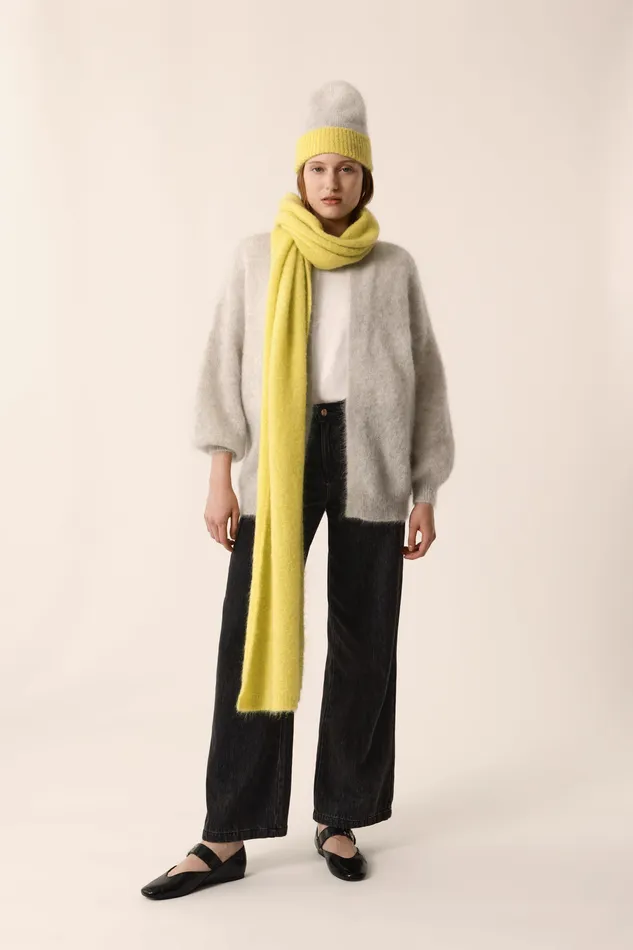 Women Cardigan Altea Gris Chine Gilet Mohair Gris Chin Des Petits Hauts Jumpers and Cardigans