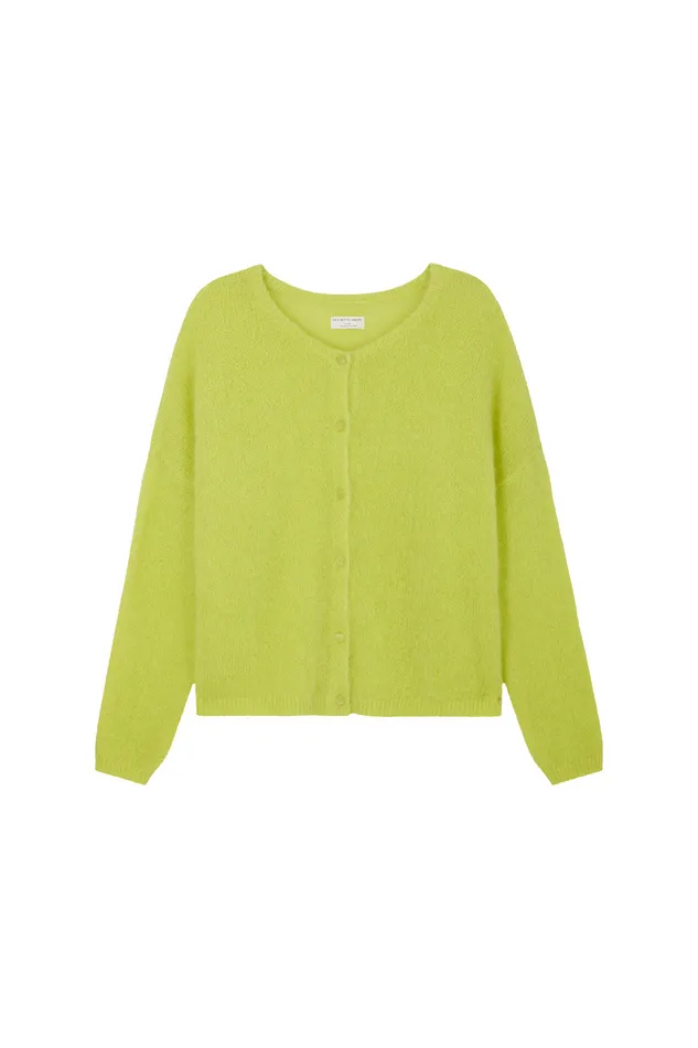 Women Cardigan Bea Luciole Gilet Mohair Jaune Des Petits Hauts Jumpers and Cardigans