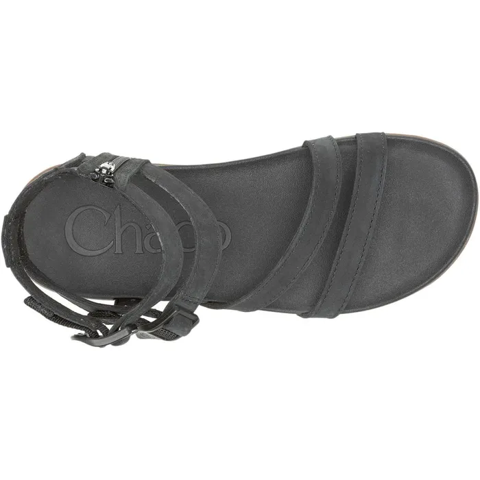 Women Chaco Sandals Lowdown Strappy High Sandal Black