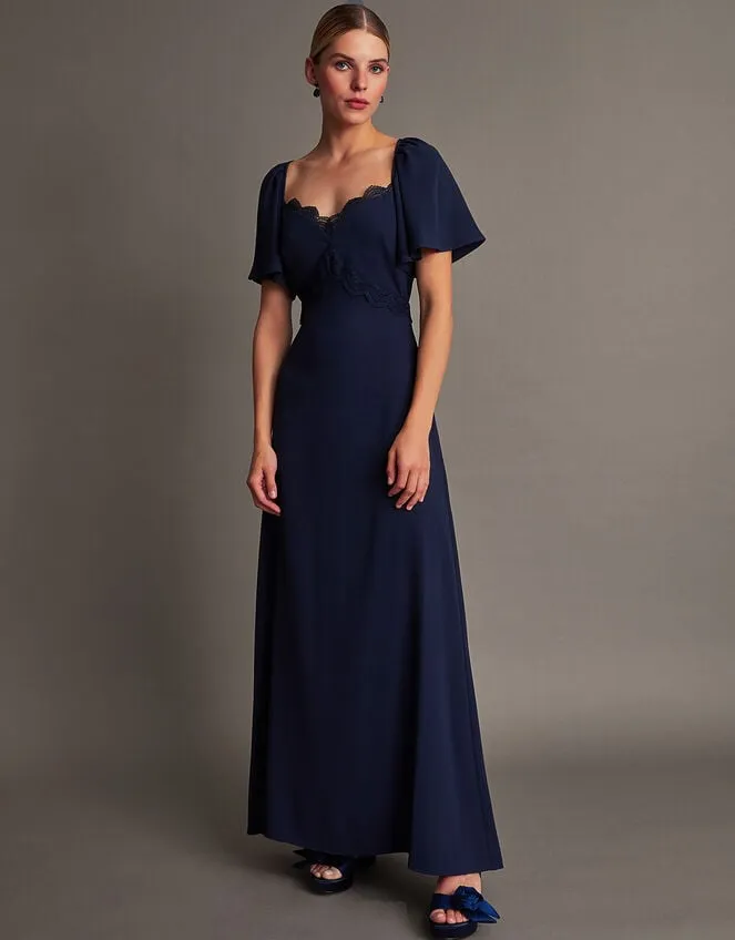 Women Charlotte Crepe Maxi Dress Blue Monsoon Occasionwear