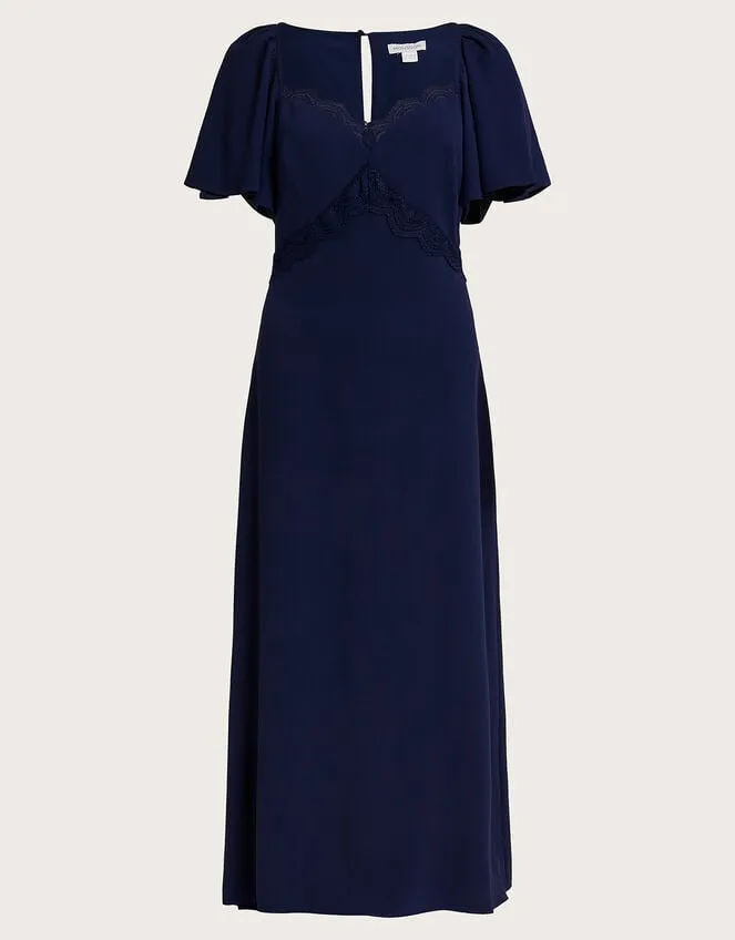 Women Charlotte Crepe Maxi Dress Blue Monsoon Occasionwear