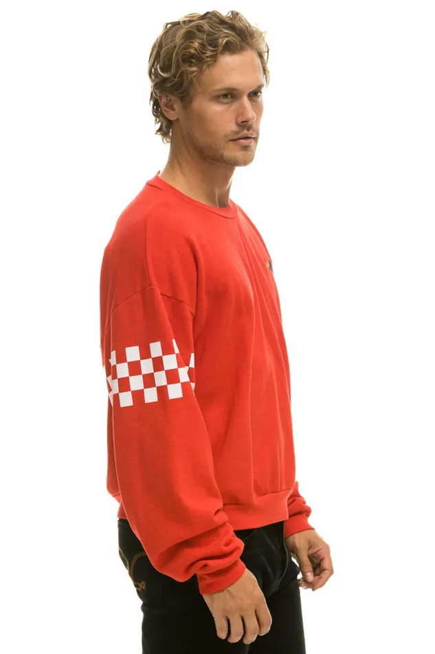 Women CHECK 2 SLEEVE RELAXED CREW SWEATSHIRT 8211 RED WHITE Aviator Nation UnisexCrewSweatshirt Women CHECK 2 SLEEVE RELAXED CREW SWEATSHIRT 8211 RED WHITE Aviator Nation UnisexCrewSweatshirt