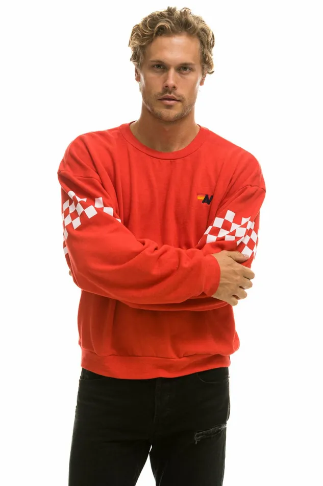 Women CHECK 2 SLEEVE RELAXED CREW SWEATSHIRT 8211 RED WHITE Aviator Nation UnisexCrewSweatshirt Women CHECK 2 SLEEVE RELAXED CREW SWEATSHIRT 8211 RED WHITE Aviator Nation UnisexCrewSweatshirt