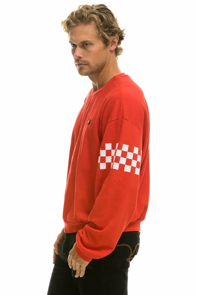 Women CHECK 2 SLEEVE RELAXED CREW SWEATSHIRT 8211 RED WHITE Aviator Nation UnisexCrewSweatshirt Women CHECK 2 SLEEVE RELAXED CREW SWEATSHIRT 8211 RED WHITE Aviator Nation UnisexCrewSweatshirt