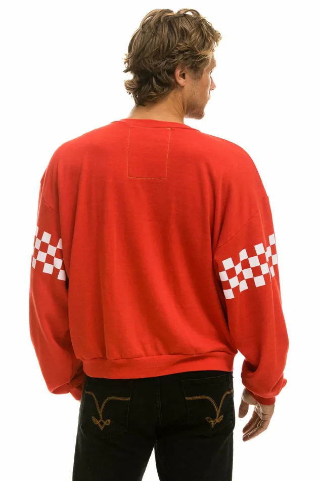 Women CHECK 2 SLEEVE RELAXED CREW SWEATSHIRT 8211 RED WHITE Aviator Nation UnisexCrewSweatshirt Women CHECK 2 SLEEVE RELAXED CREW SWEATSHIRT 8211 RED WHITE Aviator Nation UnisexCrewSweatshirt