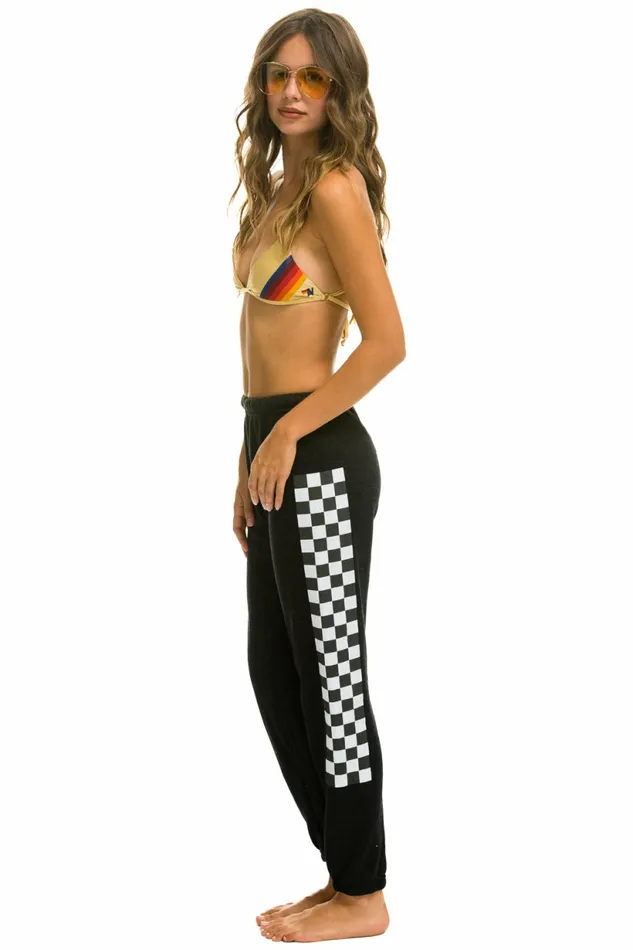 Women CHECK LEG SWEATPANTS 8211 BLACK Aviator Nation Sweatpants