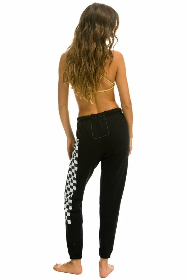 Women CHECK LEG SWEATPANTS 8211 BLACK Aviator Nation Sweatpants Women CHECK LEG SWEATPANTS 8211 BLACK Aviator Nation Sweatpants