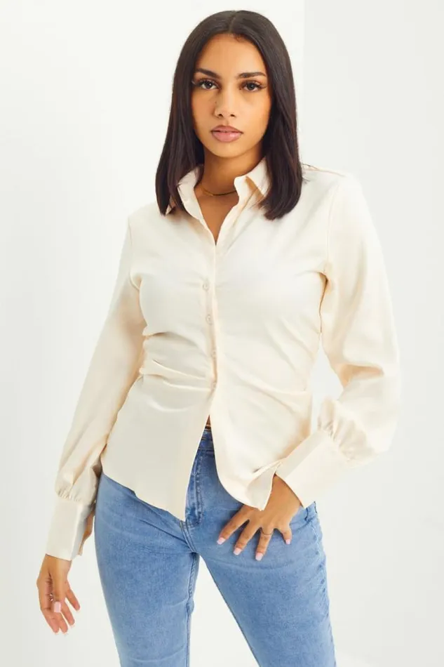 Women Chemise cru Plisse Et Satine Ecru Brentiny Paris Shirts and Blouses