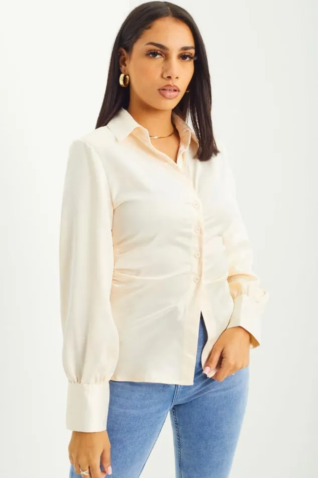 Women Chemise cru Plisse Et Satine Ecru Brentiny Paris Shirts and Blouses