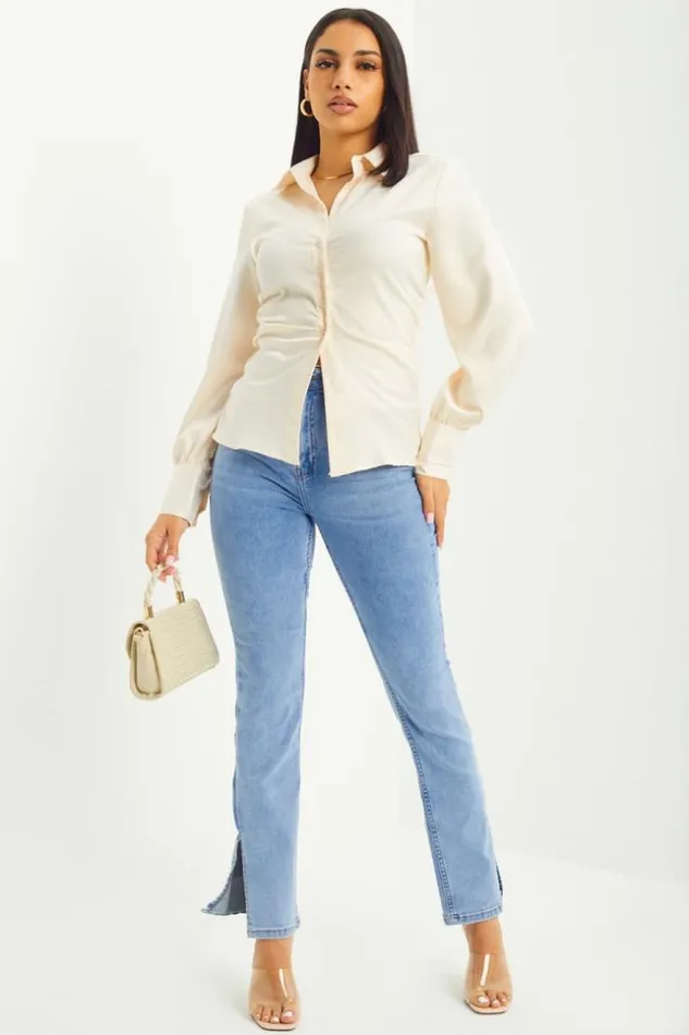 Women Chemise cru Plisse Et Satine Ecru Brentiny Paris Shirts and Blouses
